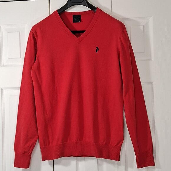 Peak Performance Red V-neck Casual Women Sweater - Picture 1 of 11